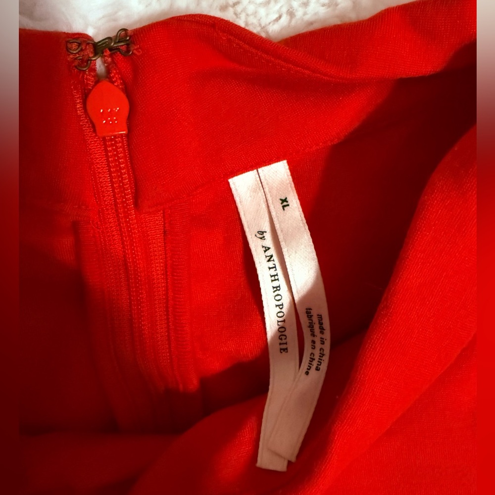 Anthropologie Mock Neck Red Sleeveless Peplum Blouse // Sz XL - Picture 2 of 4